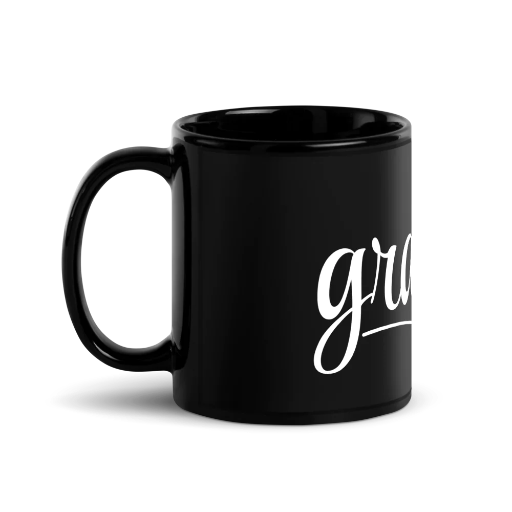 Grateful | Black Glossy Mug