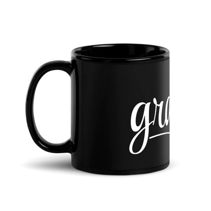 Grateful | Black Glossy Mug